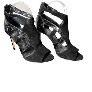 Ivanka Trump Black peep toe cut out heels size 7.